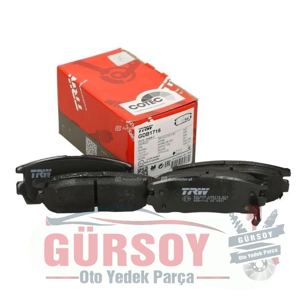 resimler/genel/Opel Antara Arka Fren Balata Takımı Trw GDB1716